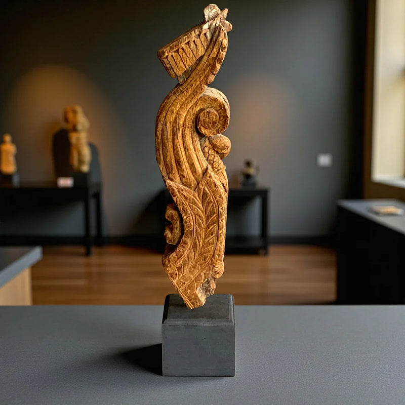 How can I decorate with an antique wooden bracket?