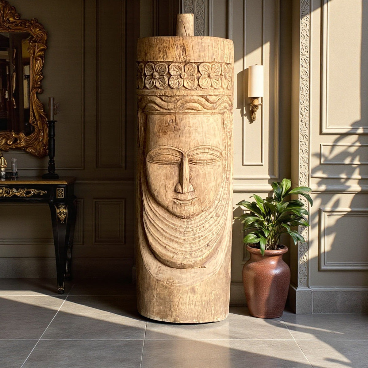 Hand-Carved Wooden Buddha Sculpture – A Symbol of Peace, Calm &amp; Timeless Craftsmanship