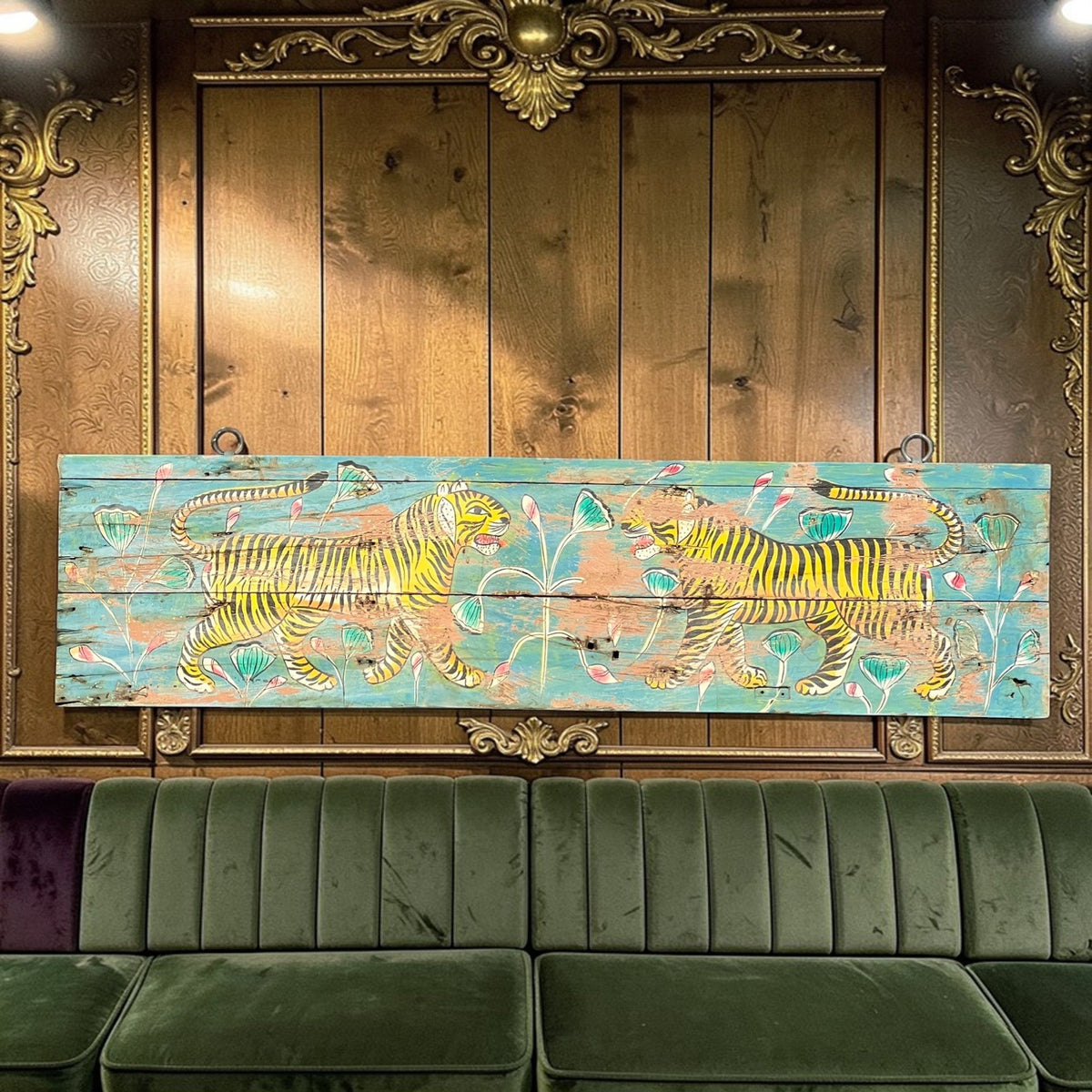 Vintage Hand-Painted Wooden Panel – A Timeless Statement of Art &amp; Heritage