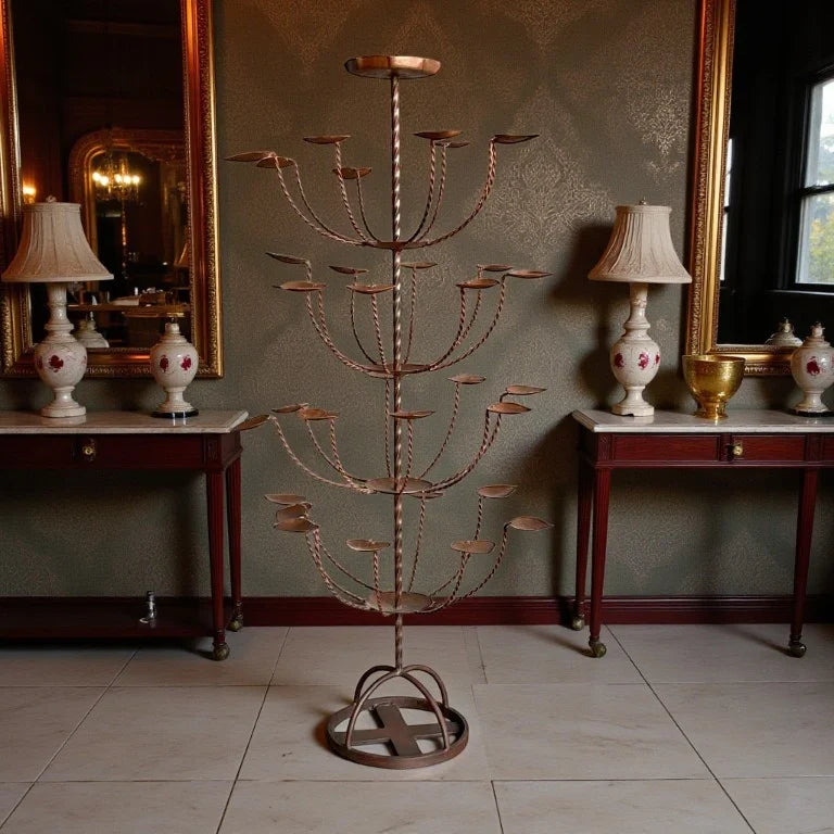 How can I style an iron floral candle stand?