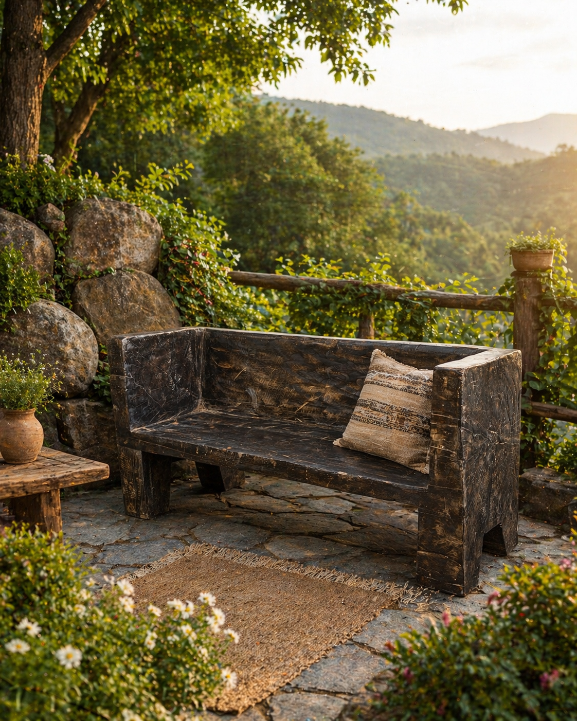 Rustic Naga Bench – A Timeless Statement for Natural Living Spaces
