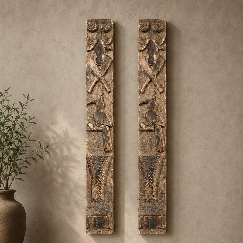 Handcrafted Naga Wall Panel | Tribal Wooden Wall Décor | India Vintage