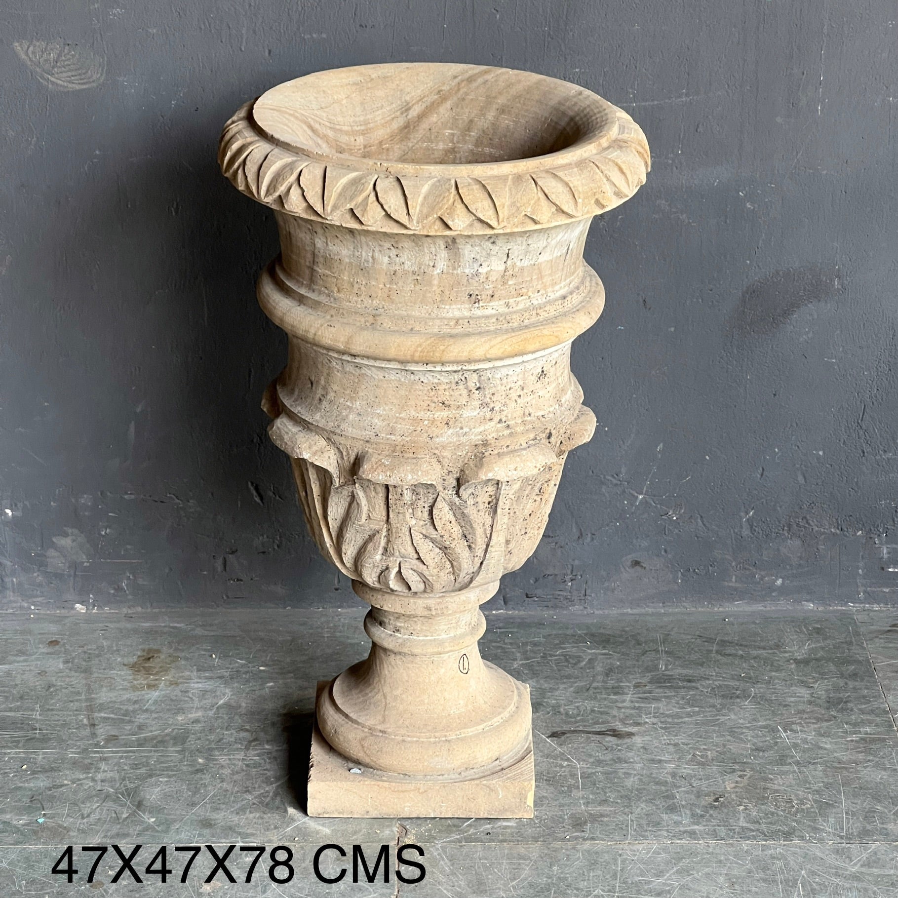 Handcrafted Stone Decorative Urn