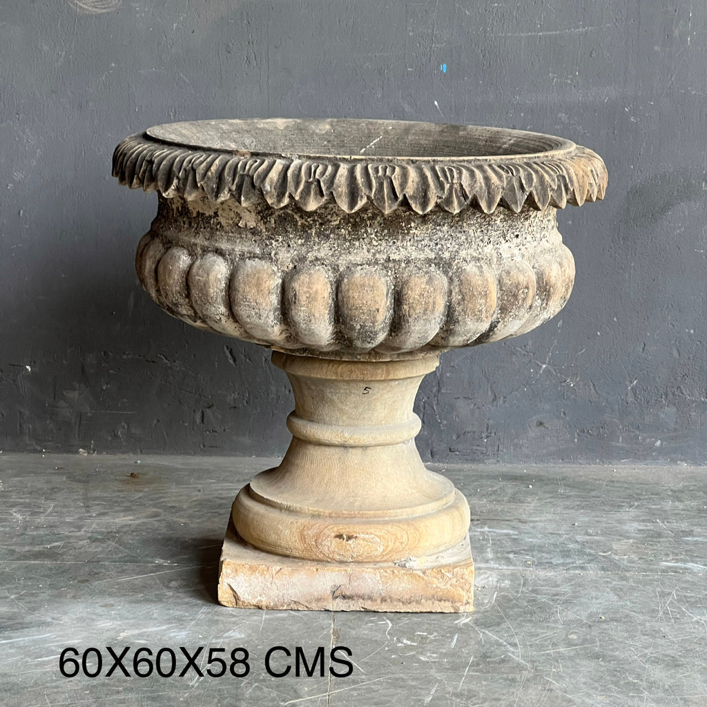 Handcrafted Stone Decorative Urn