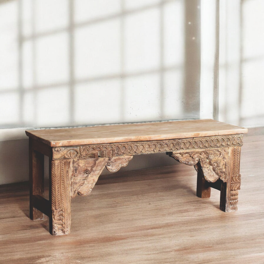 HAND CARVED BENCH