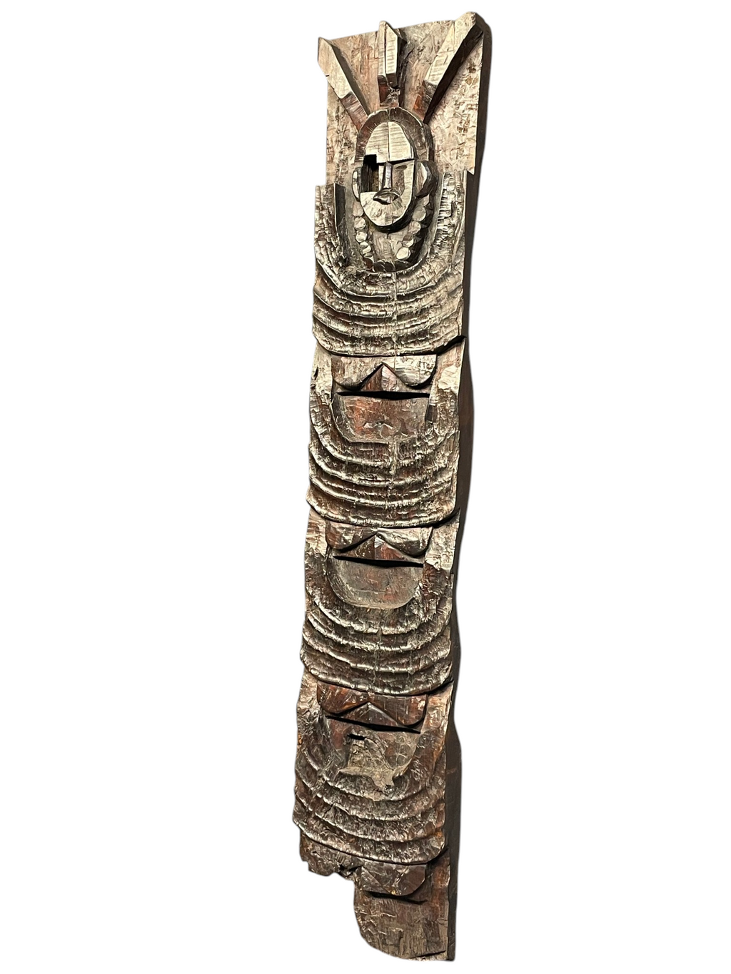Antique Naga Tribal Carved Wood Panel – Hand-Carved Wall Sculpture