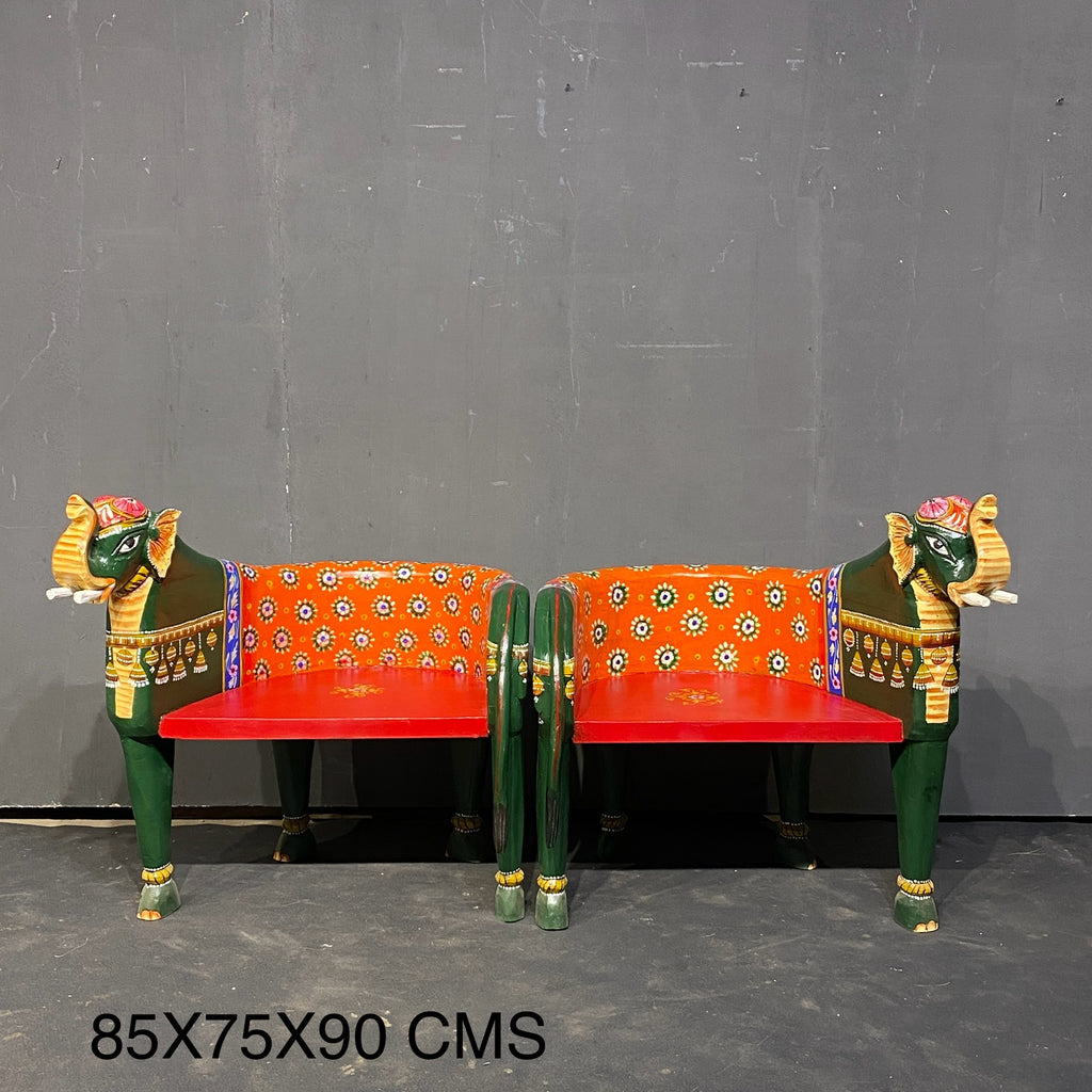 HAND PAINTED ELEPHANT CHAIR