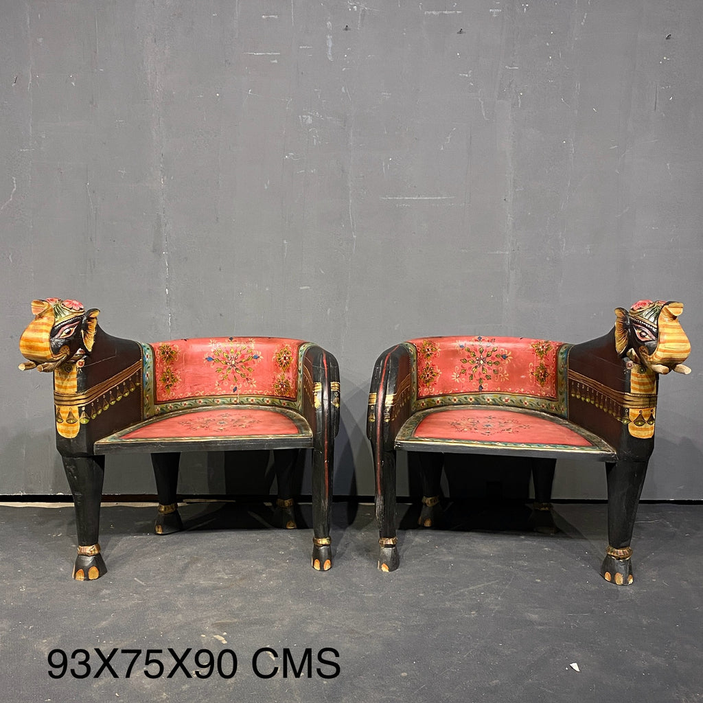 HAND PAINTED ELEPHANT CHAIR