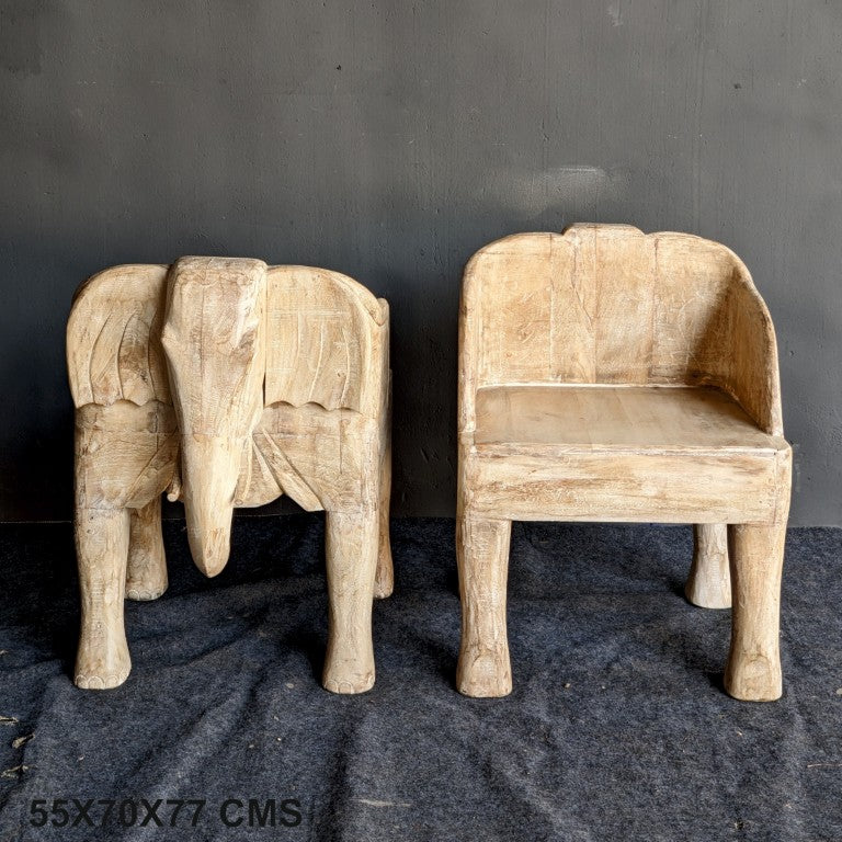 WOODEN ELEPHANT CHAIR