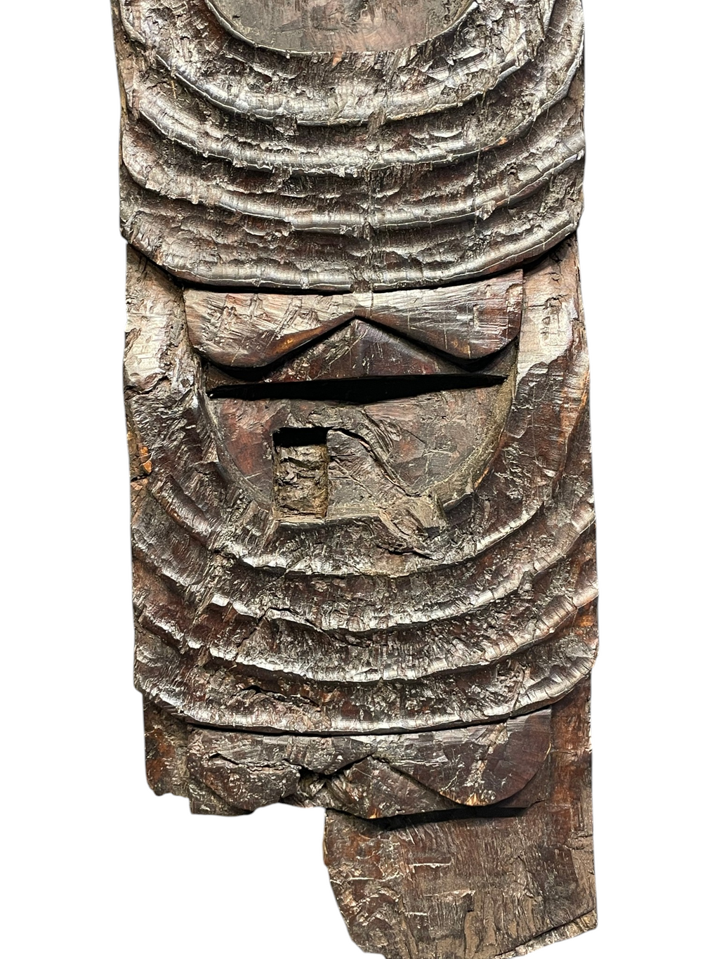 Antique Naga Tribal Carved Wood Panel – Hand-Carved Wall Sculpture