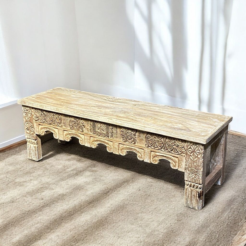 HAND CARVED BENCH
