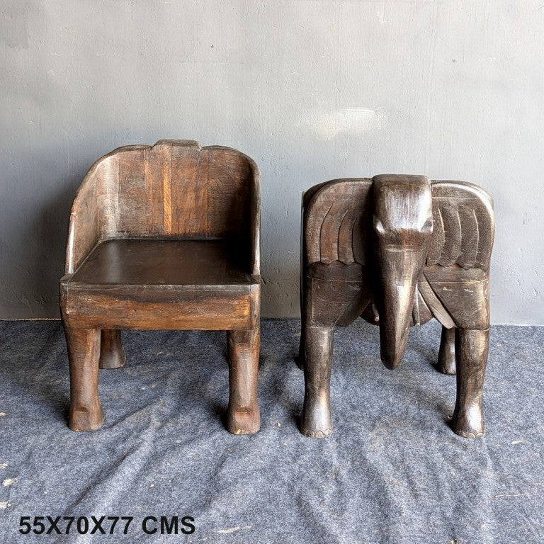 WOODEN ELEPHANT CHAIR