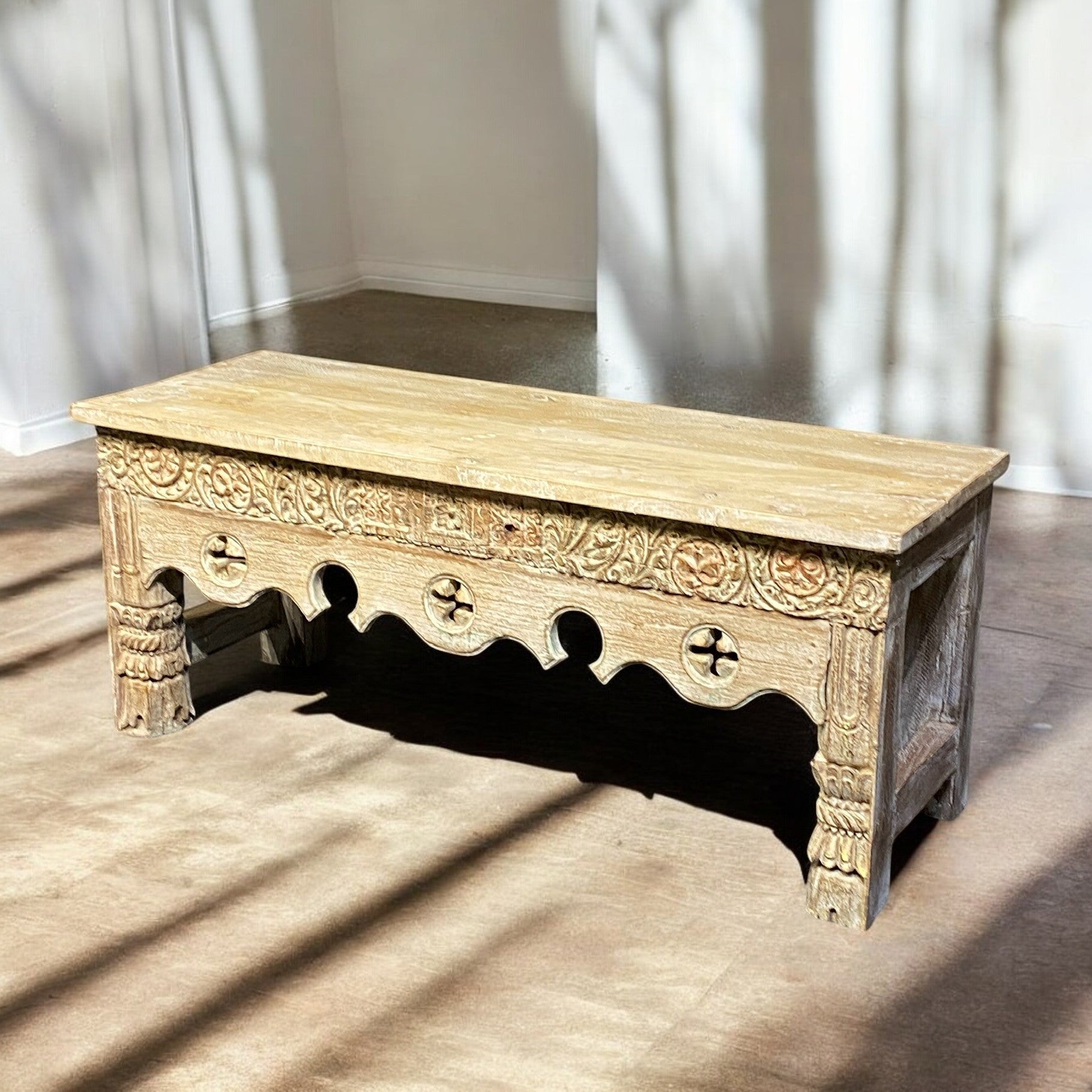 HAND CARVED BENCH