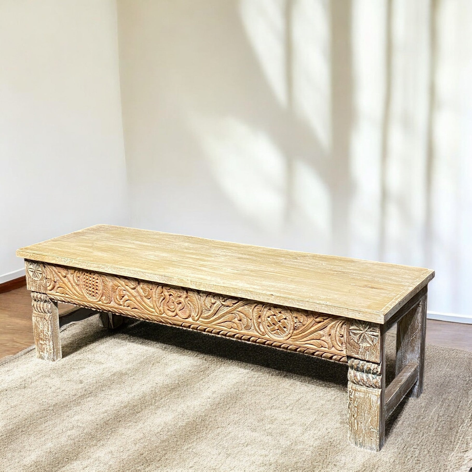 HAND CARVED BENCH