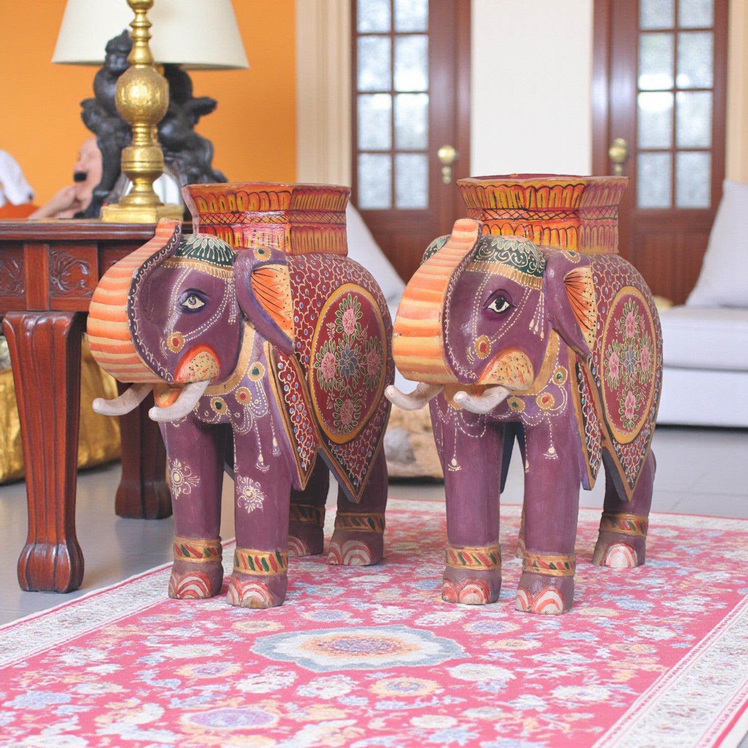 WOODEN HAND PAINTED ELEPHANT