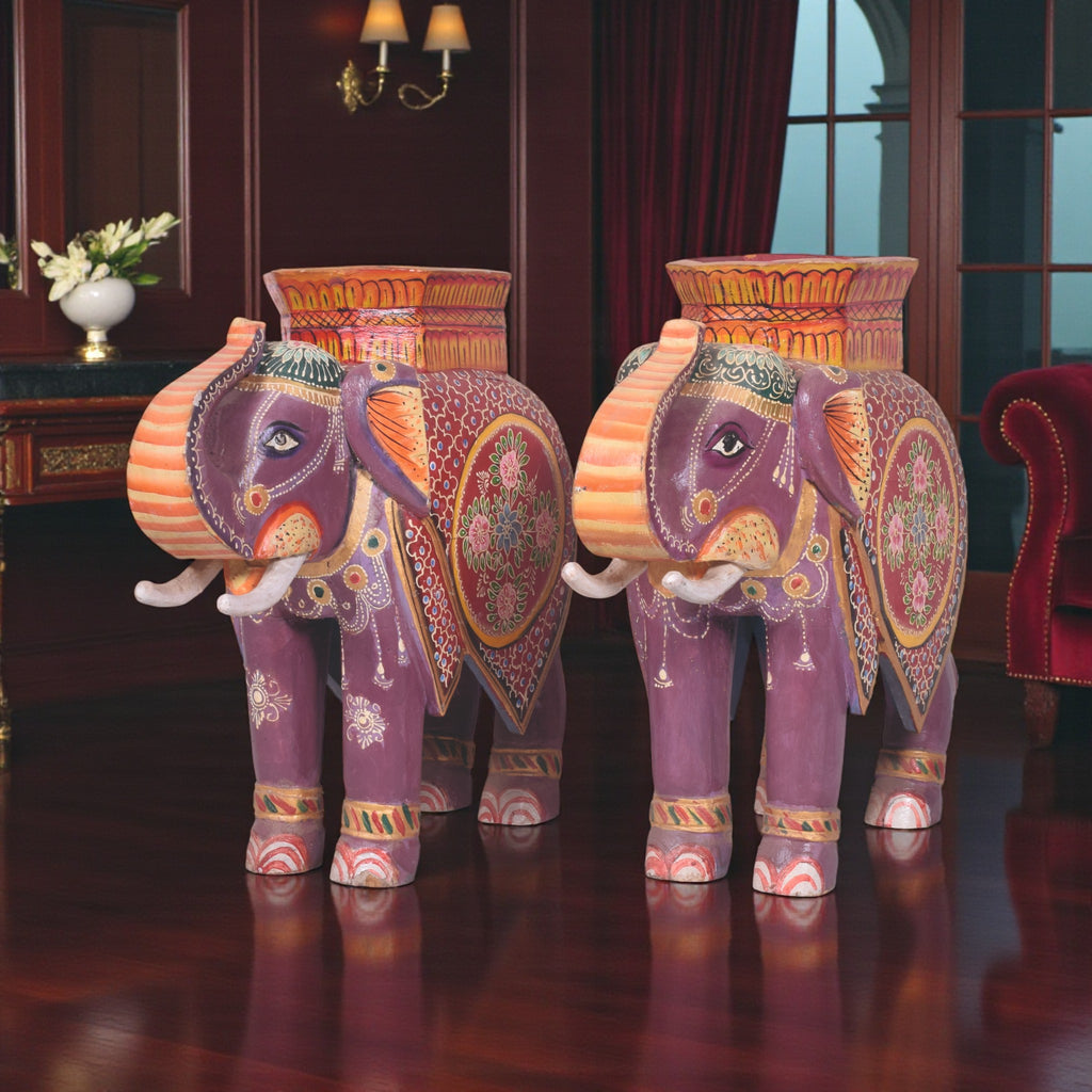 WOODEN HAND PAINTED ELEPHANT