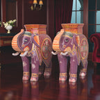 WOODEN HAND PAINTED ELEPHANT