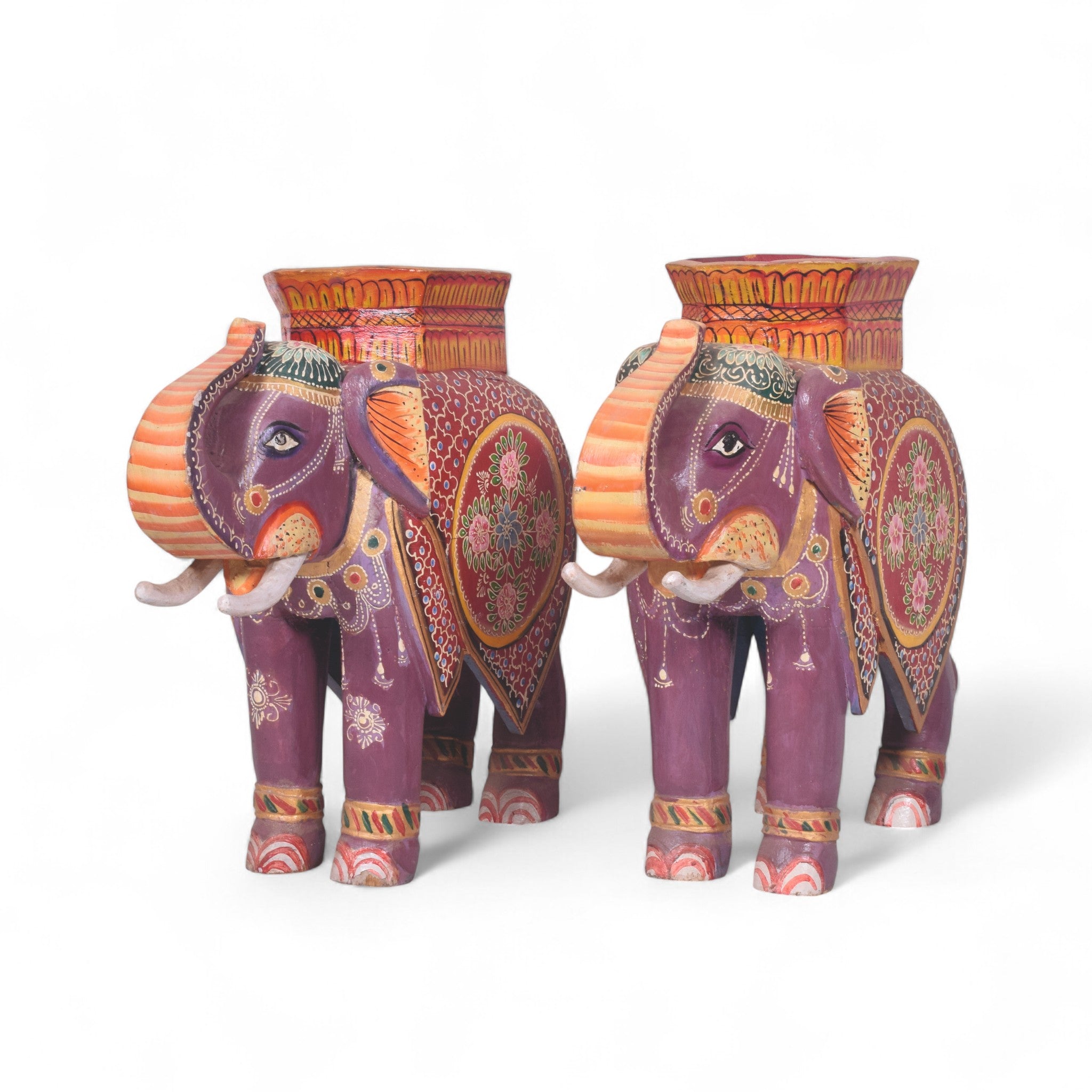 WOODEN HAND PAINTED ELEPHANT