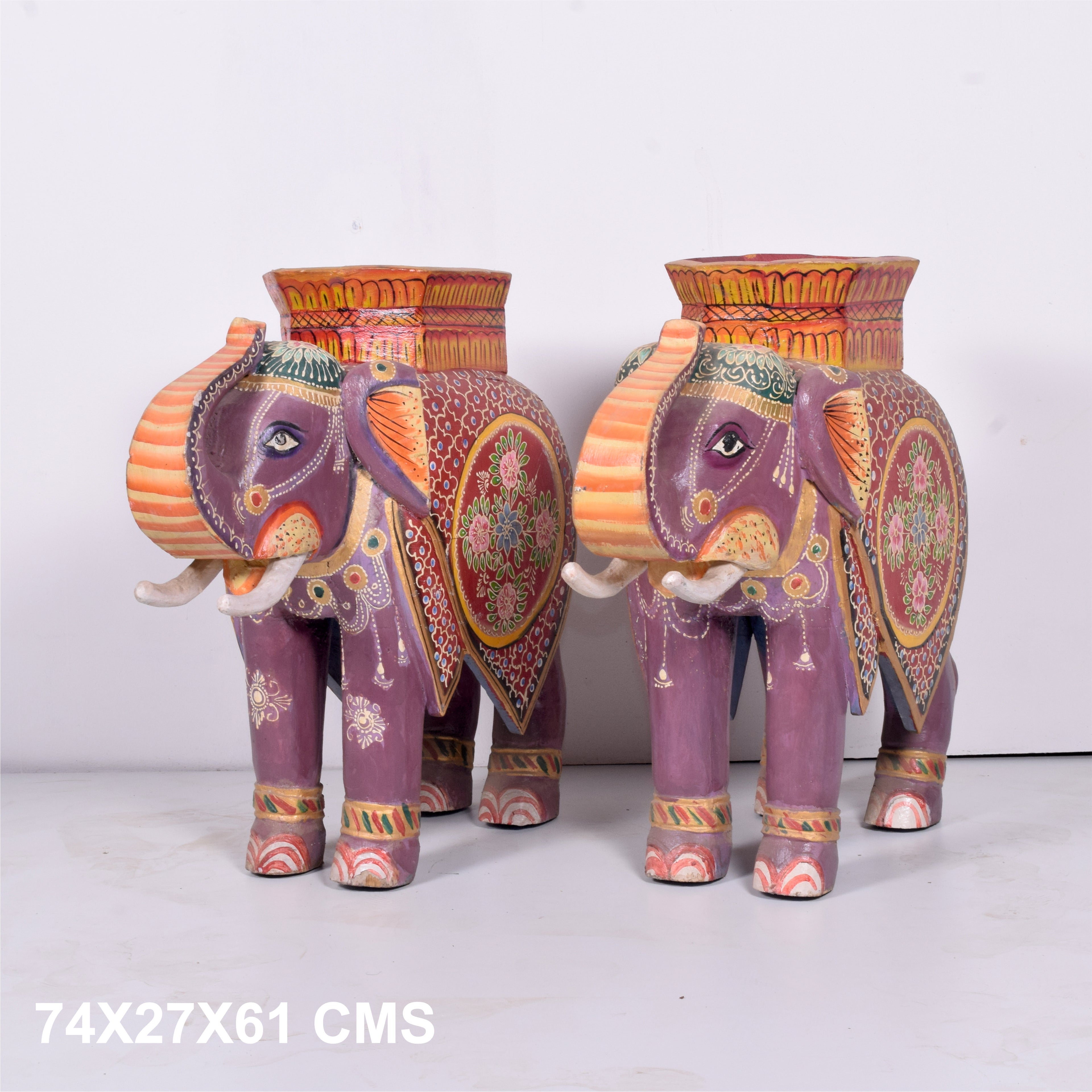 WOODEN HAND PAINTED ELEPHANT