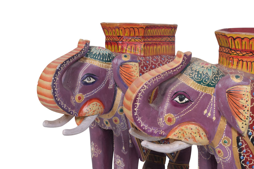WOODEN HAND PAINTED ELEPHANT
