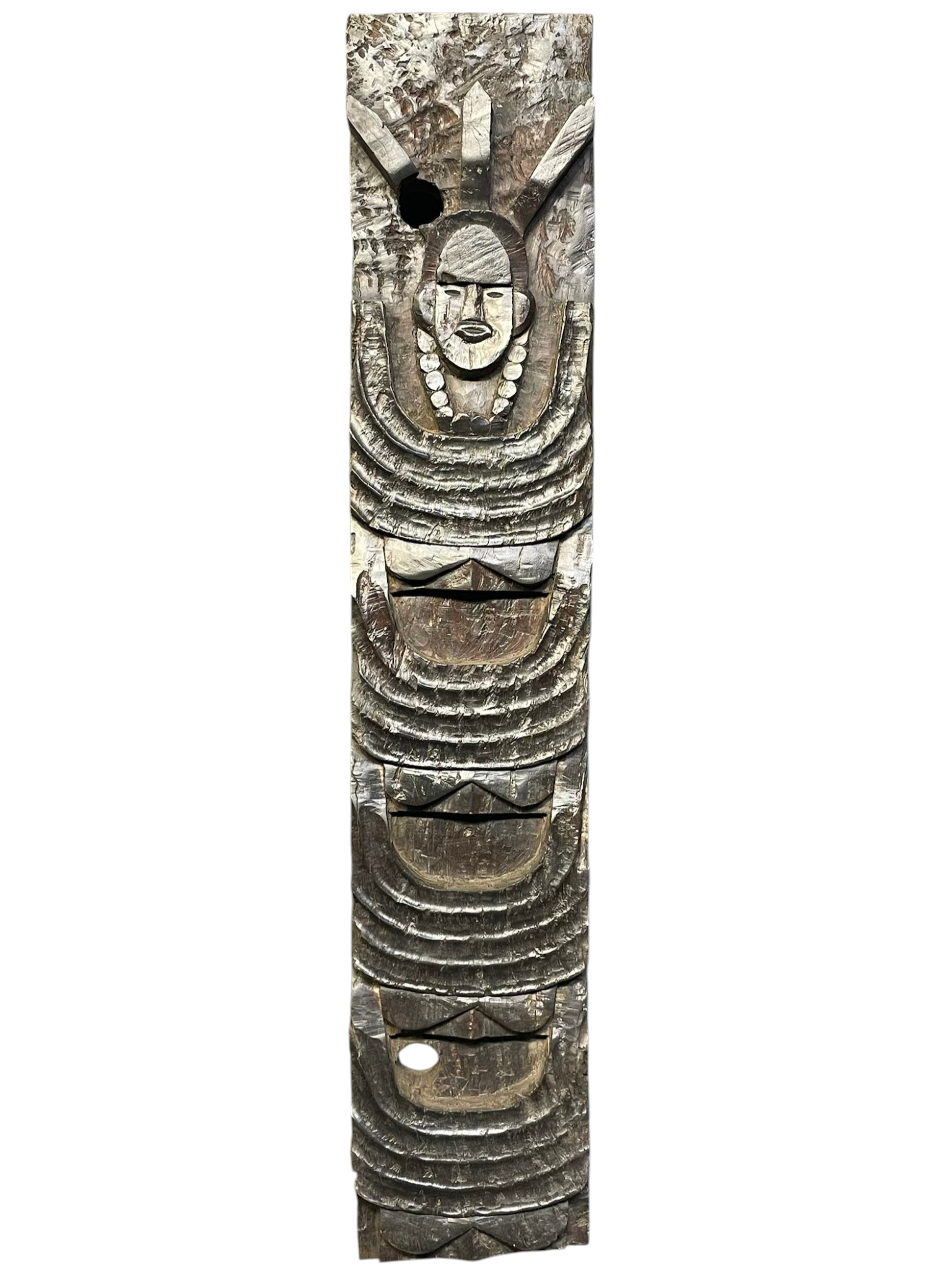 Vintage Naga Tribal Wood Carving – Ancestor Figure Wall Panel