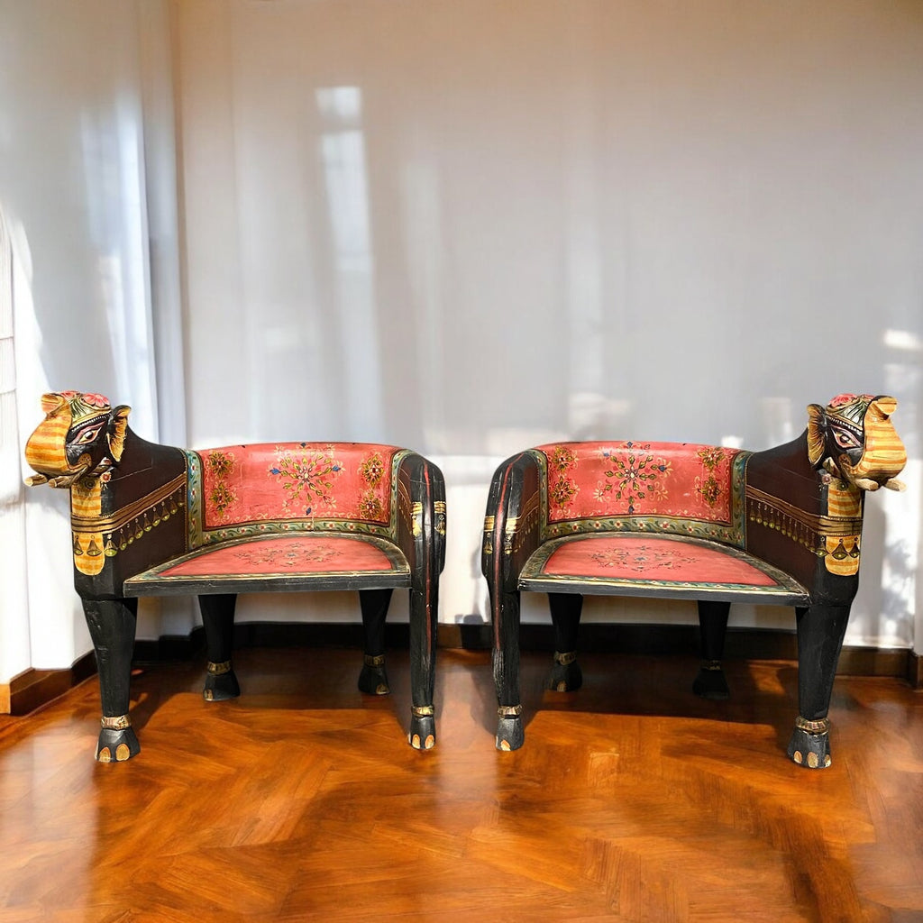 HAND PAINTED ELEPHANT CHAIR