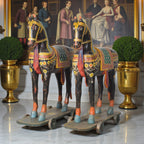 WOODEN HAND PAINTED HORSE