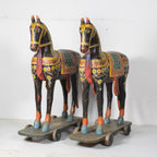 WOODEN HAND PAINTED HORSE