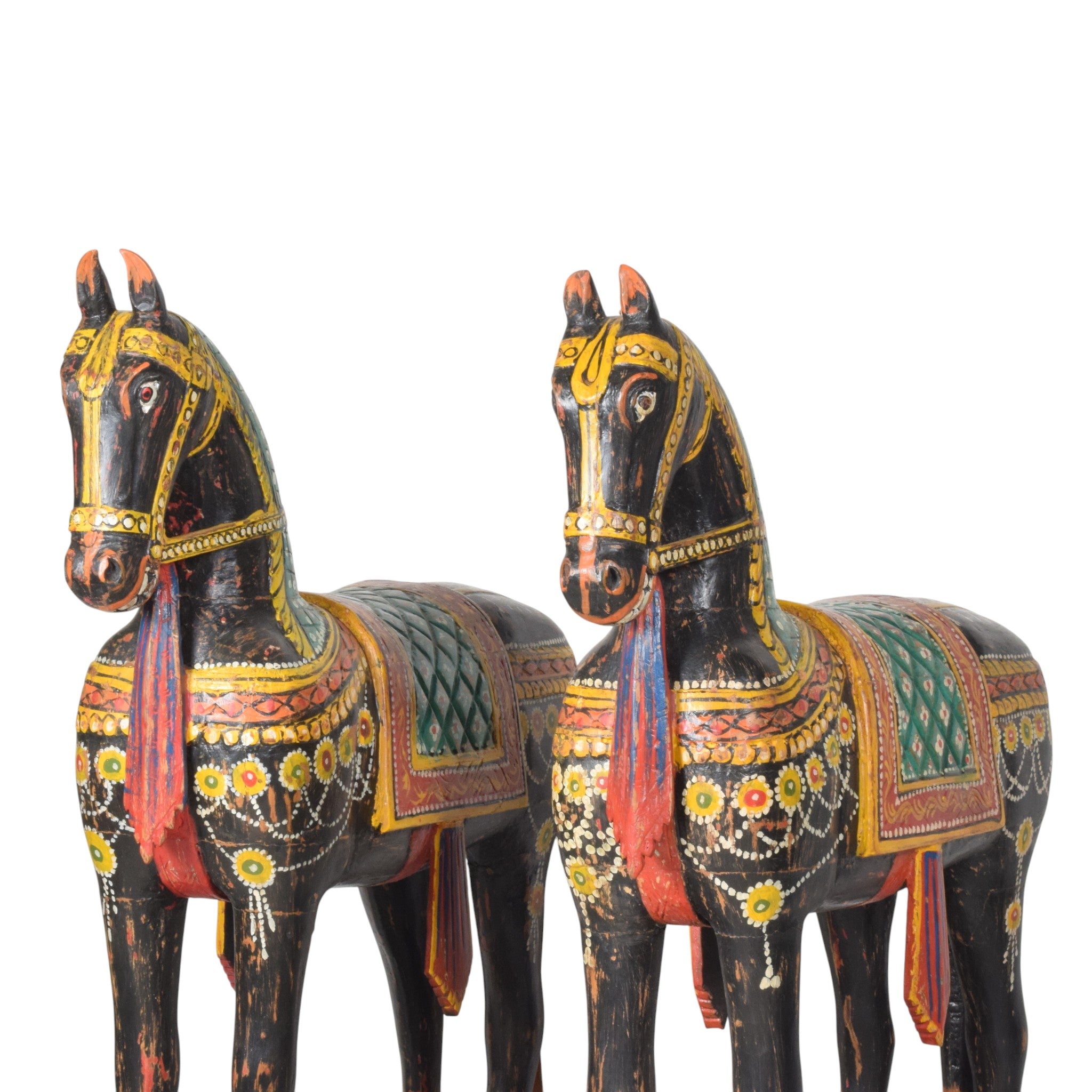 WOODEN HAND PAINTED HORSE