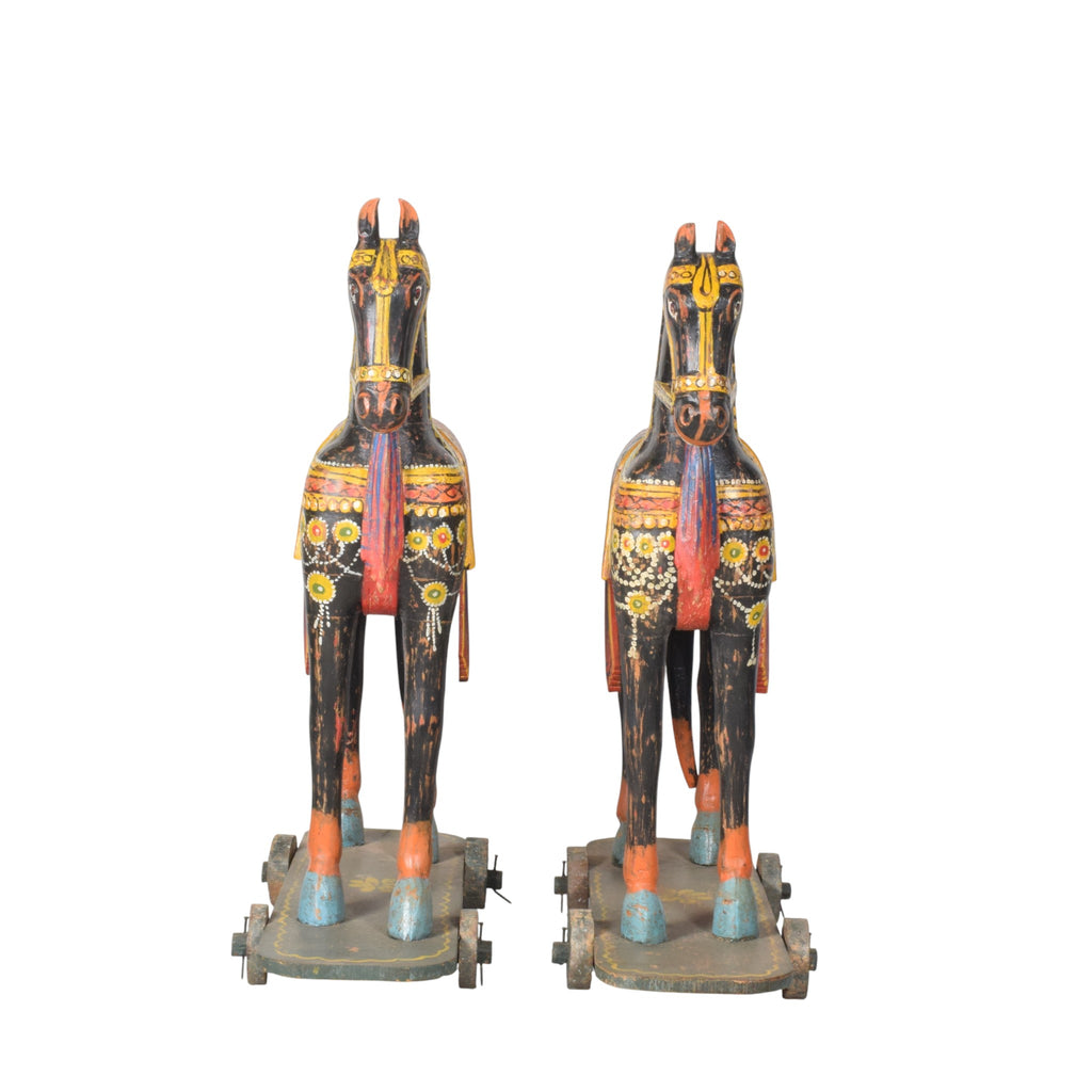 WOODEN HAND PAINTED HORSE