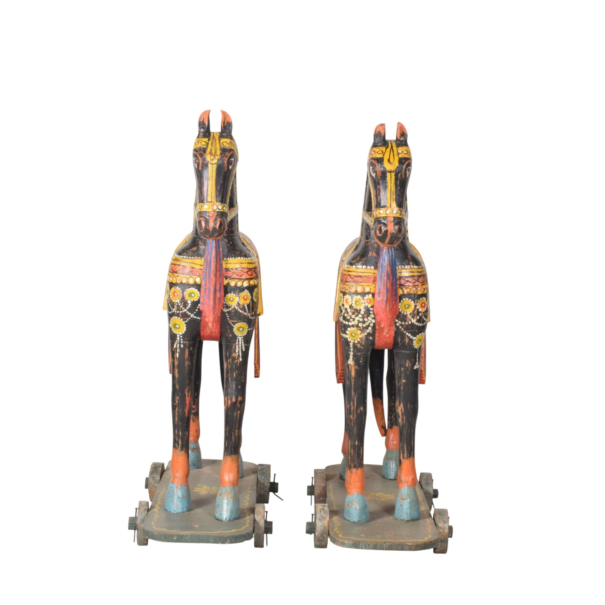 WOODEN HAND PAINTED HORSE