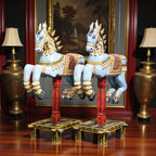 WOODEN HAND PAINTED HORSE