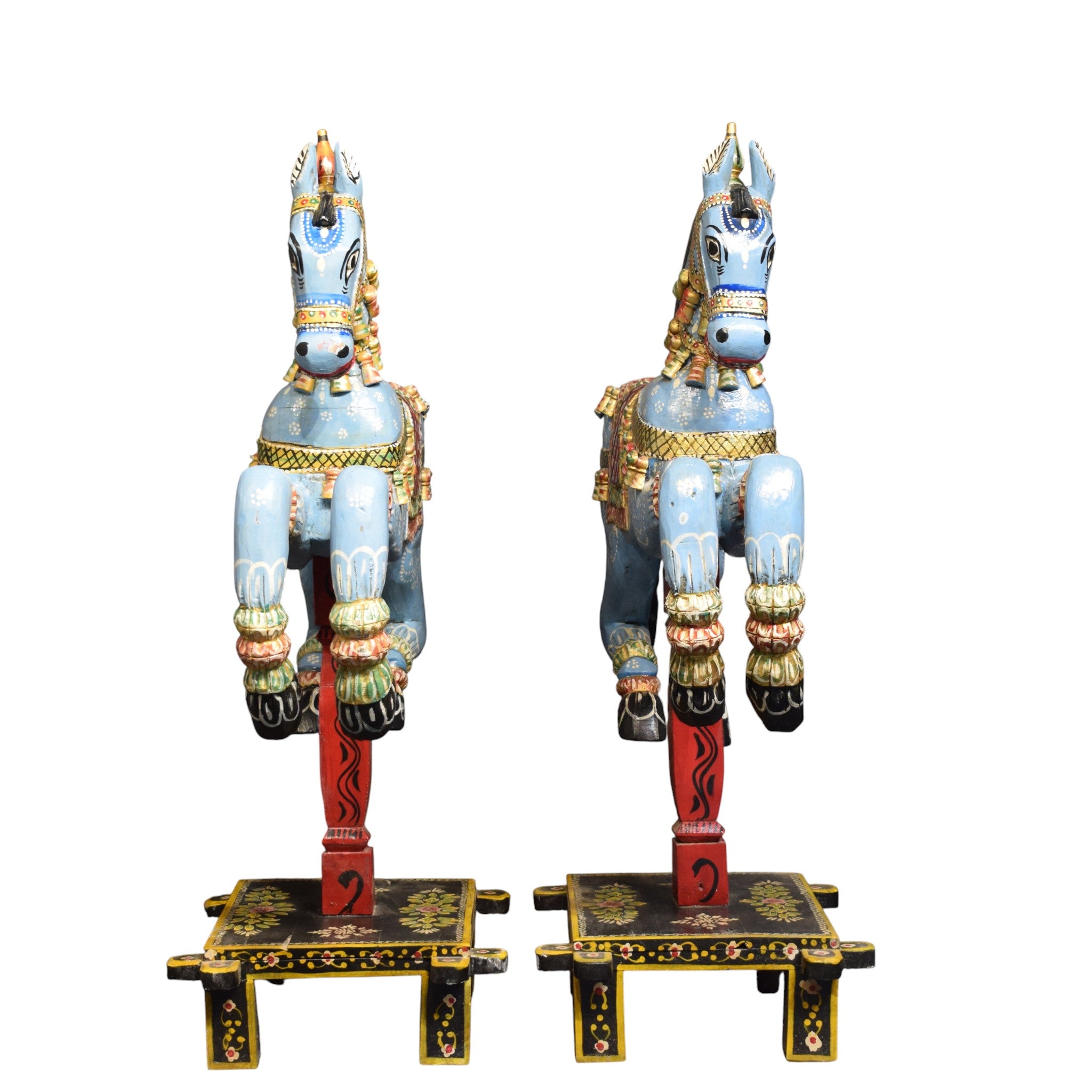 WOODEN HAND PAINTED HORSE