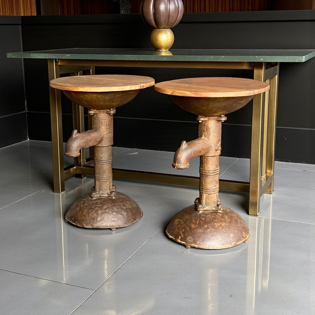 IRON & WOODEN FTD STOOL