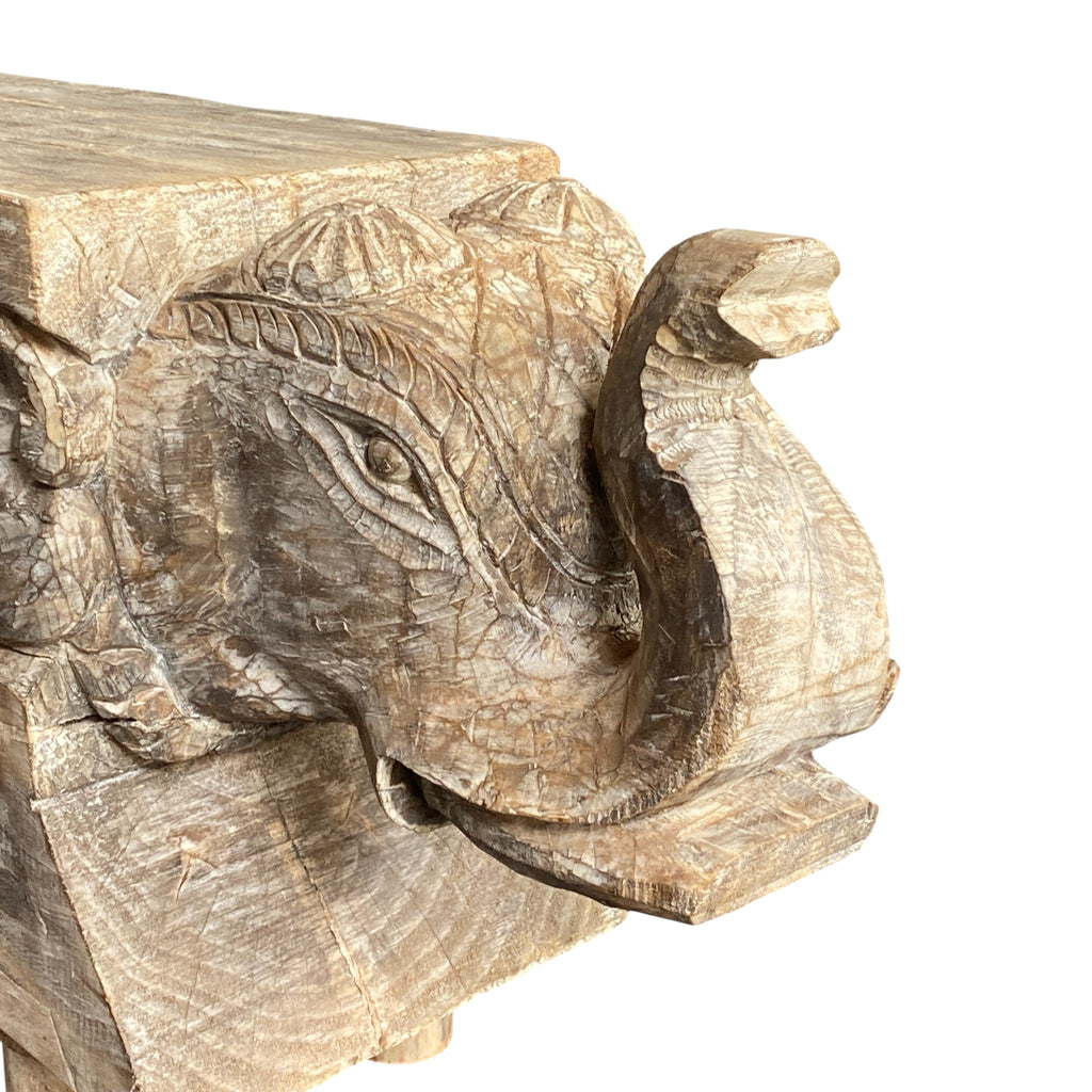 WOODEN ELEPHANT BENCH