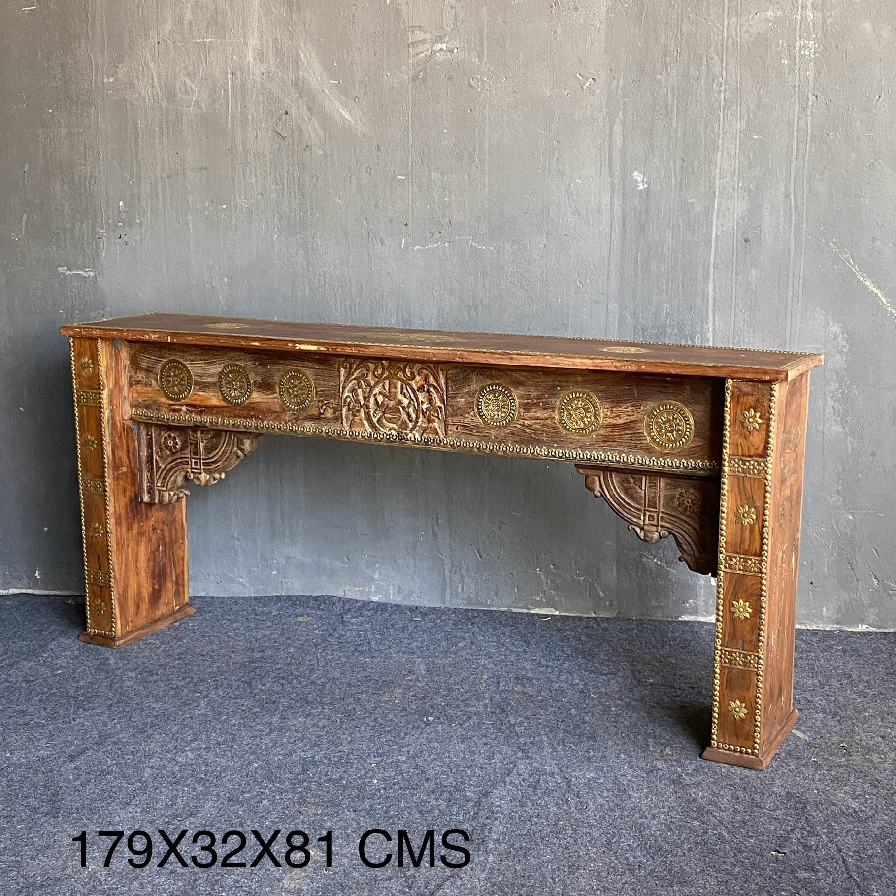 BRASS FTD. COSNOLE TABLE