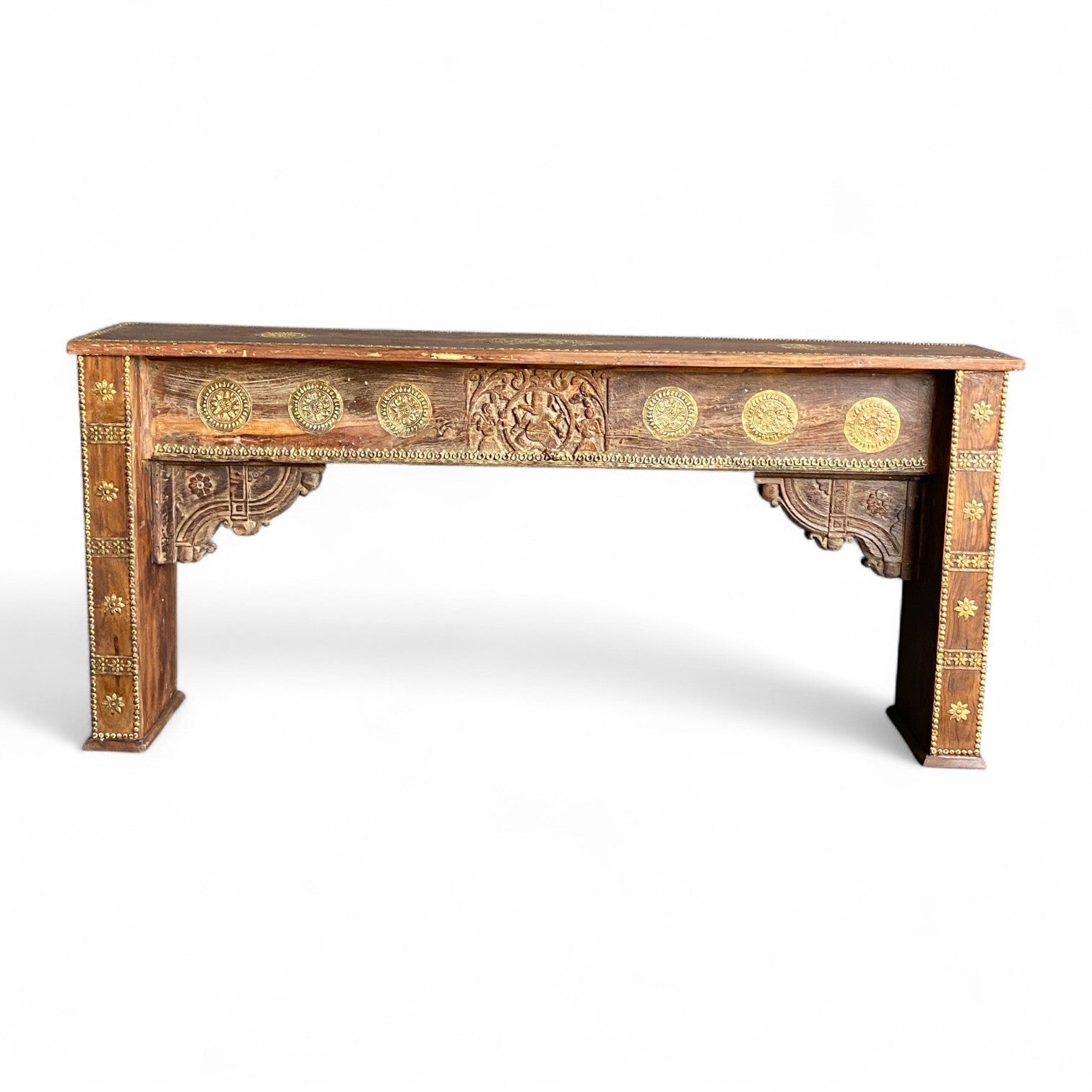 BRASS FTD. COSNOLE TABLE