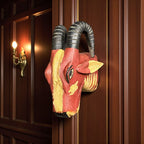 WOODEN HAND PAINTED HEAD