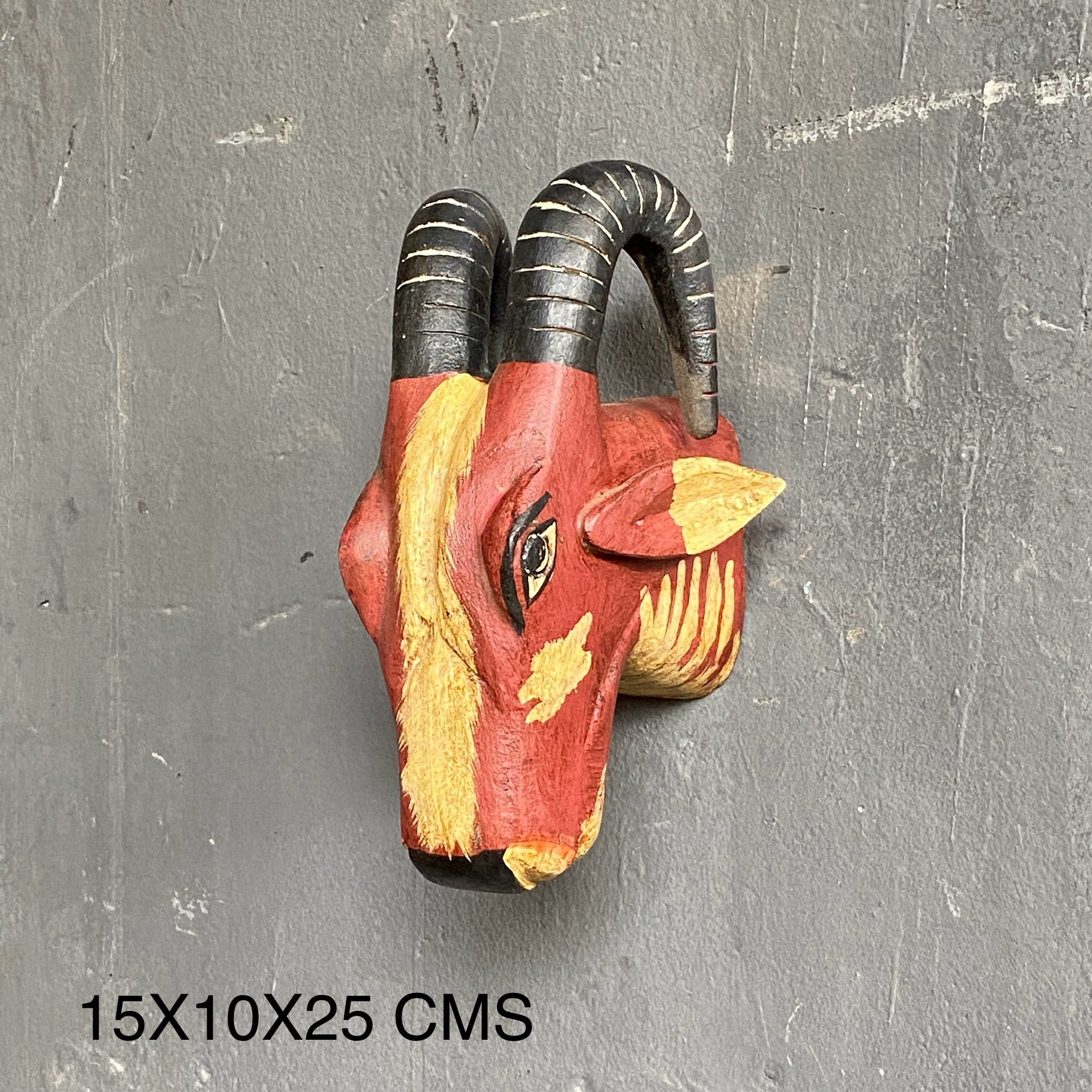 WOODEN HAND PAINTED HEAD