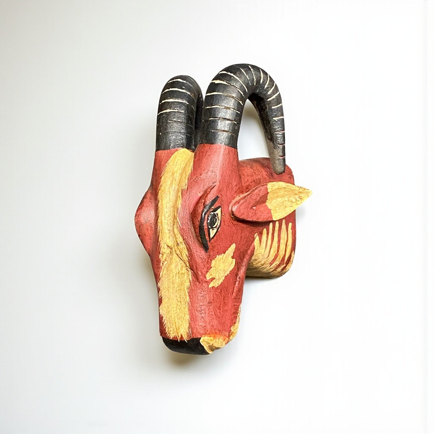 WOODEN HAND PAINTED HEAD