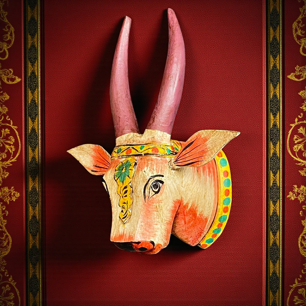 WOODEN HAND PAINTED HEAD