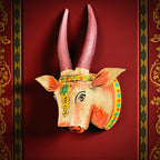 WOODEN HAND PAINTED HEAD