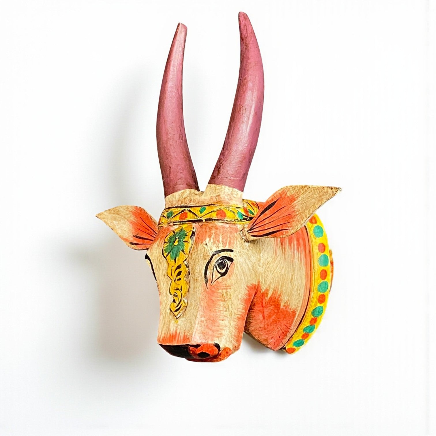 WOODEN HAND PAINTED HEAD