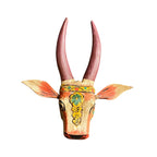 WOODEN HAND PAINTED HEAD