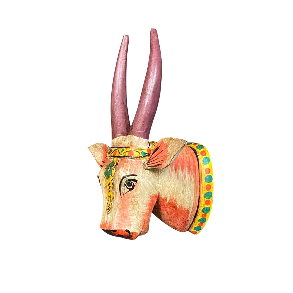 WOODEN HAND PAINTED HEAD