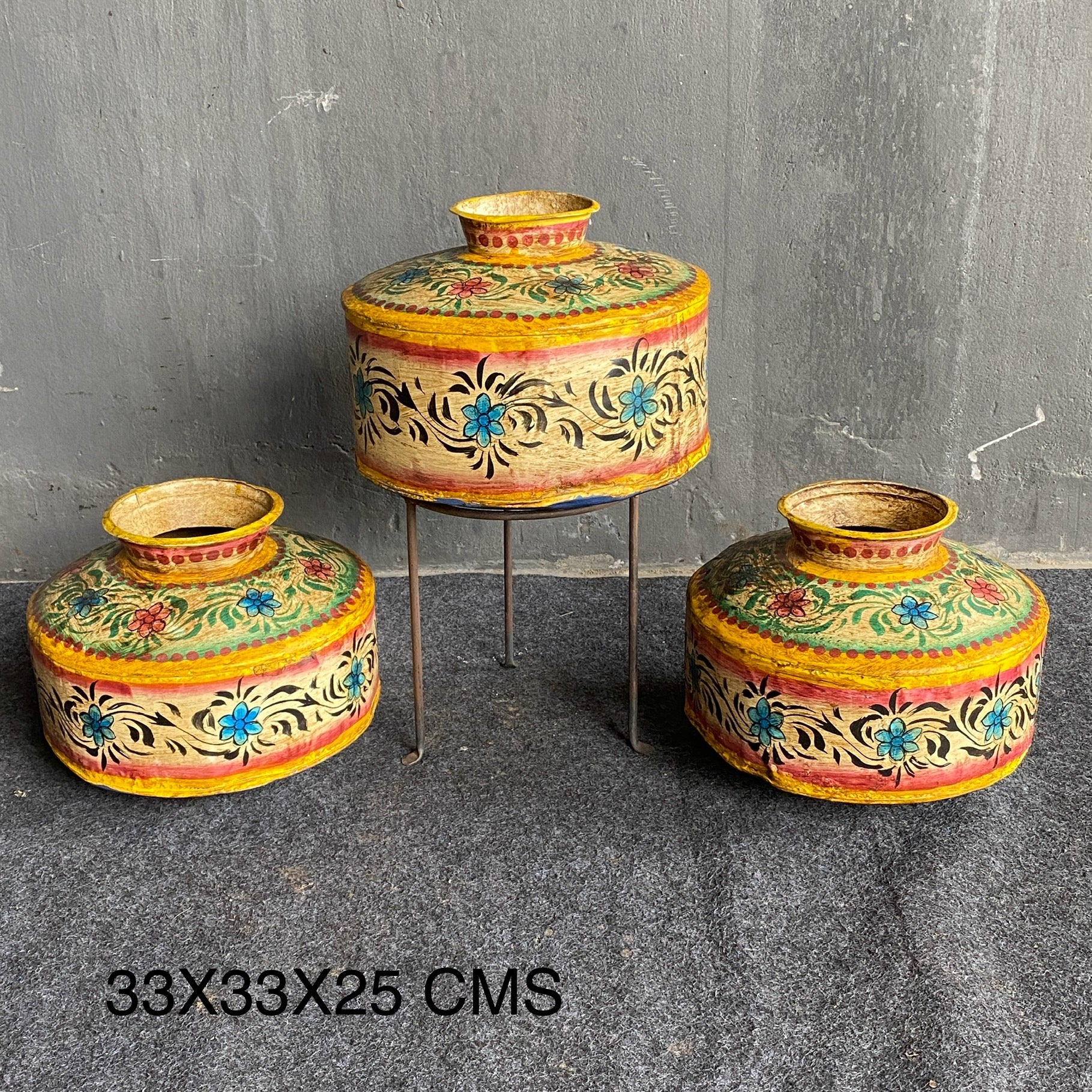 IRON HAND PAINTED POT