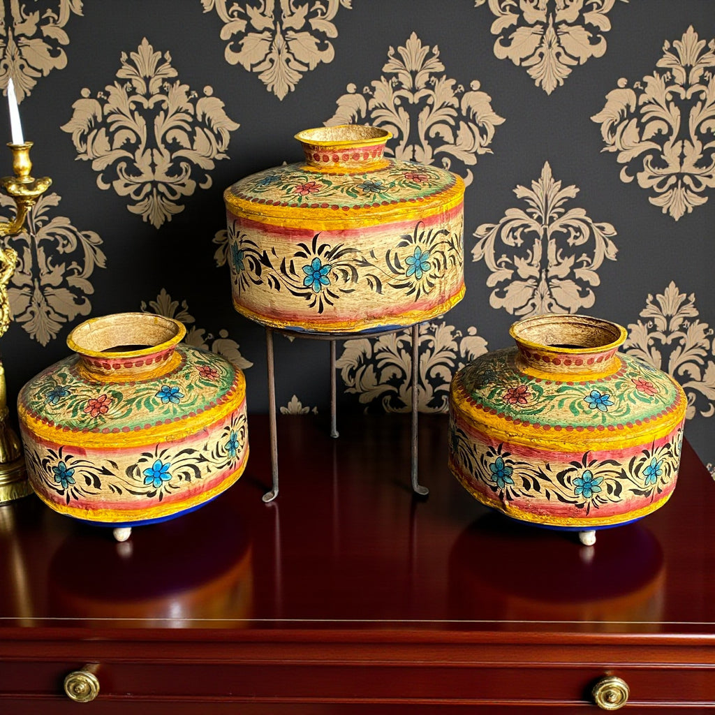 IRON HAND PAINTED POT