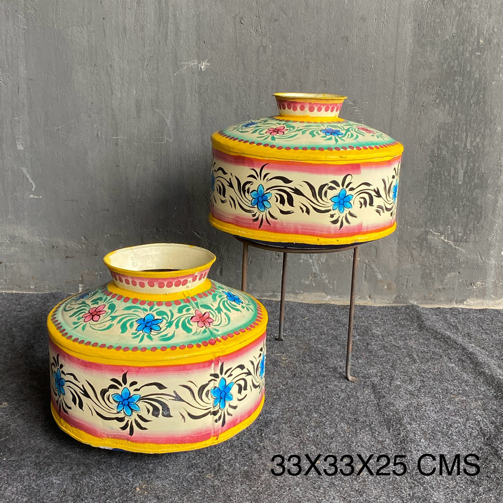 IRON HAND PAINTED POT