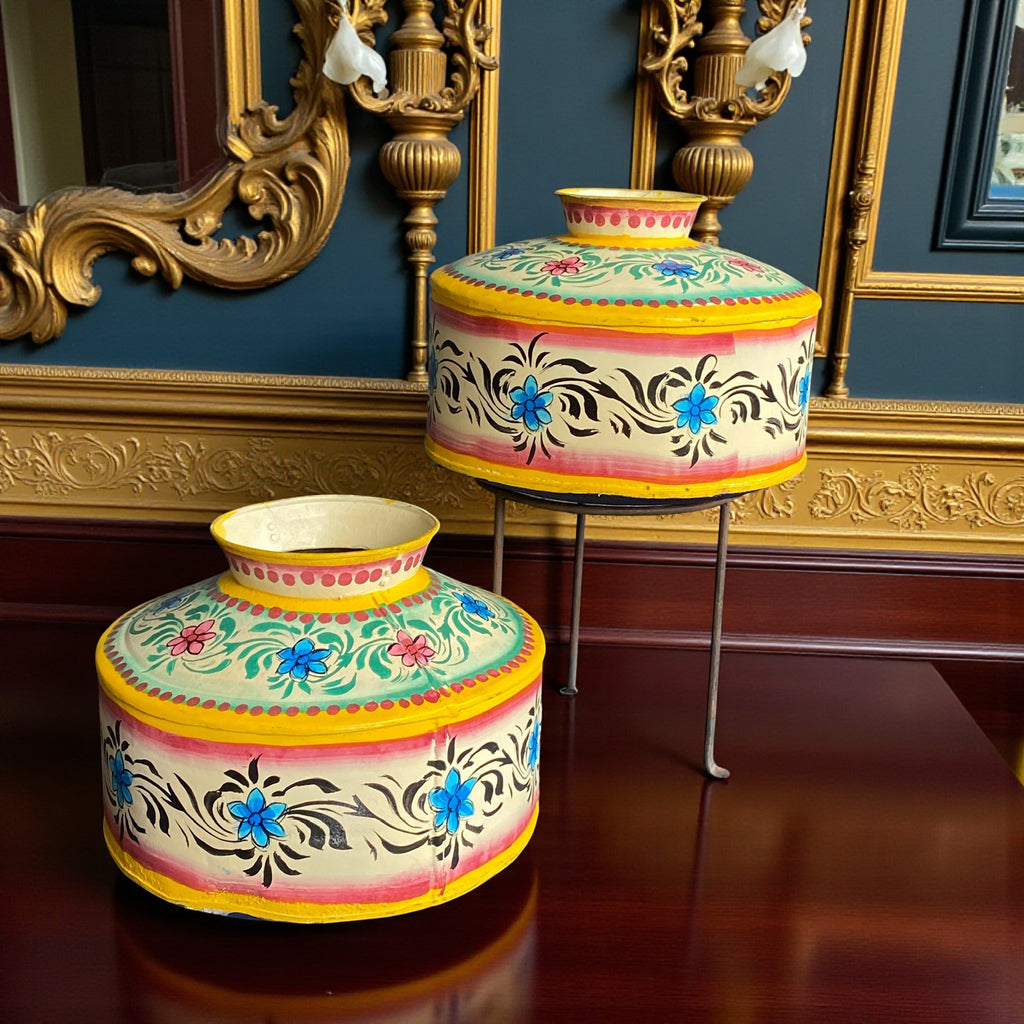 IRON HAND PAINTED POT