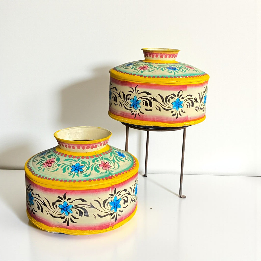 IRON HAND PAINTED POT